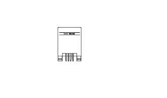 A small, rectangular electronic component with multiple connection pins at the bottom, against a white background.