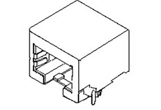 Black and white line drawing of an RJ45 socket, commonly used for Ethernet network cable connections and data transmission.