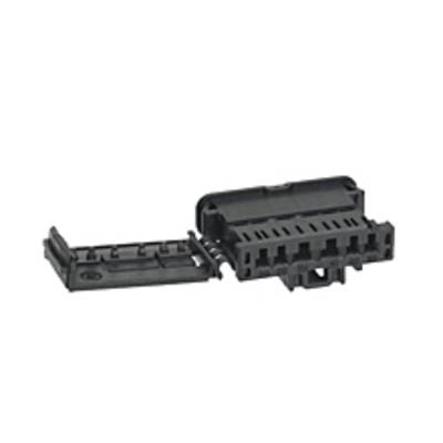 A black, rectangular plastic enclosure with an open lid, containing electrical components, depicted in a machinery catalogue.