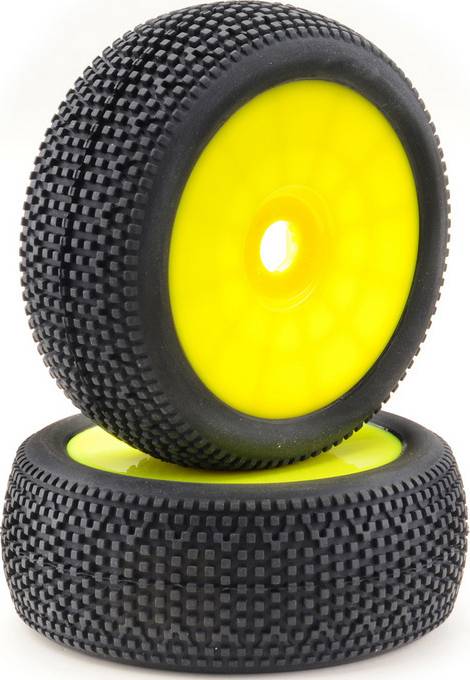 Absima 1:8 Buggy Complete wheels Minipin Disk Yellow 1 Pair-0