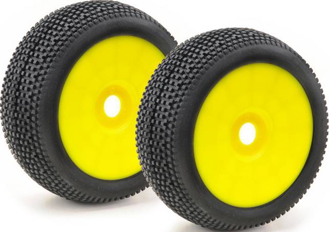 Absima 1:8 Buggy Complete wheels Minipin Disk Yellow 1 Pair-1