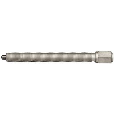 A long, silver cylinder with a ribbed pattern and a screw thread at the right-hand end. Designed for mechanical connection.