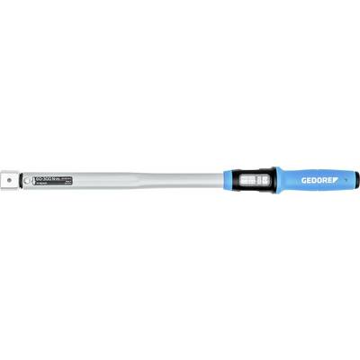 A blue-handled torque wrench labeled 'GEDORE', featuring a measurement display near the handle.