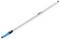 Long telescopic extension pole with a blue handle, used for painting or cleaning, designed for reaching high or distant areas.