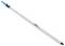 A long, extendable gray metal pole with a blue and black handle, designed for reaching or cleaning high areas.
