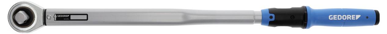 A torque wrench with a blue handle labeled 'GEDORE', designed for applying accurate torque to fasteners.
