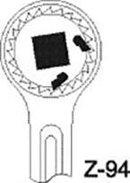 Sketch of a tool with a hexagonal insert, partially obscured by a square and a small triangular symbol, labelled 'Z-94'.