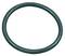A green O-ring, suitable for sealing in various technical applications.