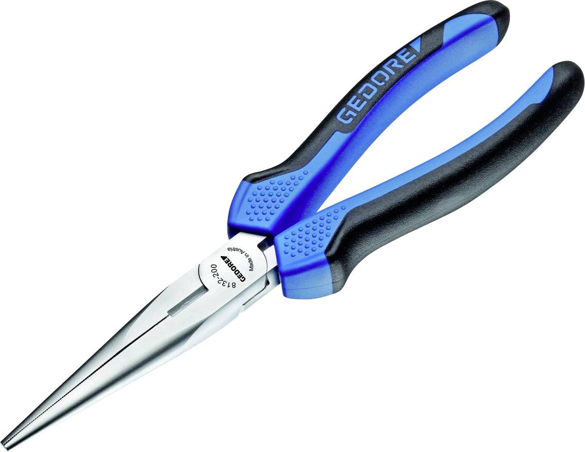 A pointed pliers with blue handles, suitable for precise work in electronics or craftsmanship.