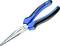 A pointed pliers with blue handles, suitable for precise work in electronics or craftsmanship.