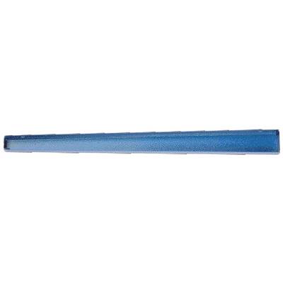 A blue, transparent 30-centimetre ruler with marked centimetre divisions, shown on a white background.