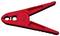Red plastic pliers with serrated handles, suitable for gripping or cutting wire.