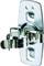 Metal mounting bracket for hooks or tools, silver-coloured, with a wavy clip and two screw holes for wall mounting.