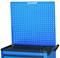 Blue tool trolley with perforated back panel and multiple drawers. Brand name 'Gedore' displayed at the top of the back panel.