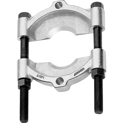 A silver puller with two opposing screws, suitable for removing vehicle bearings. Robust and designed for industrial use.