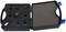 'Black case with foam, containing nine slots and a long cable with adapter.'