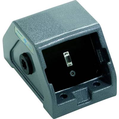 Metal enclosure for electrical connections with an open compartment and visible connection plug, suitable for industrial applications.