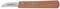 A small knife with a straight, short steel blade and a brown wooden handle. 'GEDORE' is engraved on the blade.