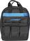 Black rucksack with blue accents and multiple pockets, featuring the 'GEDORE' logo. Perfect for tool storage.