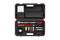 Tool case with torque wrench, socket sizes in various dimensions, extensions and accessories.