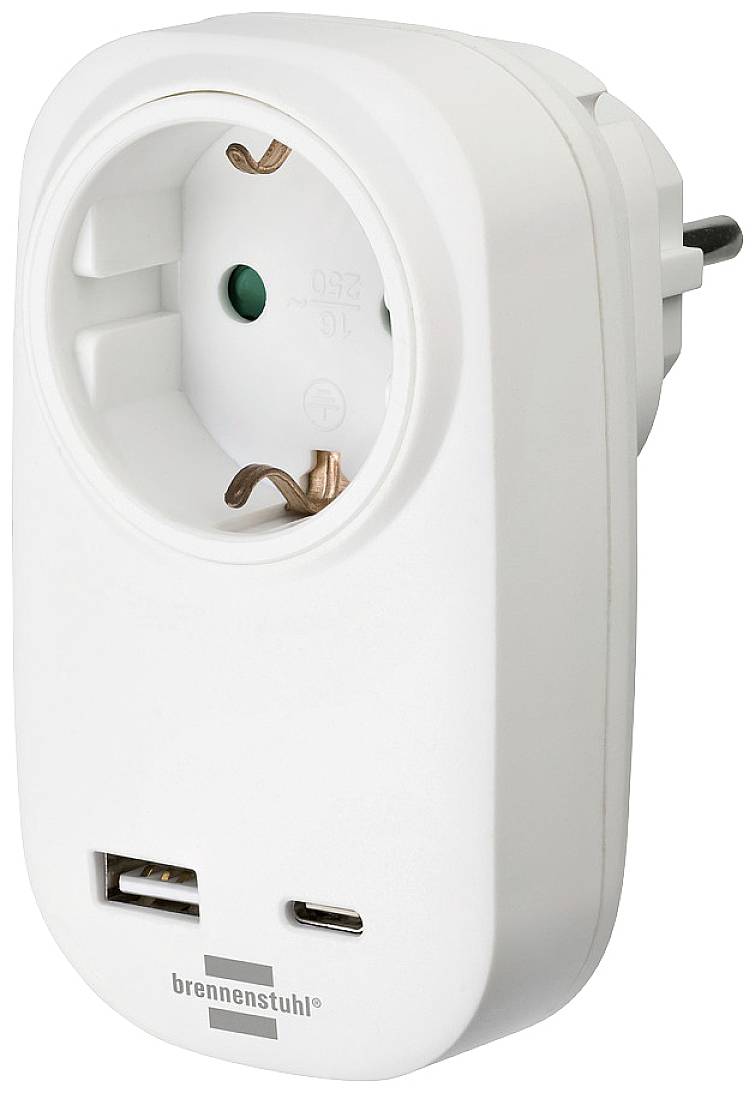 Brennenstuhl 1508210 Junction box incl. USB charging port, Child safety, Surge protection-0