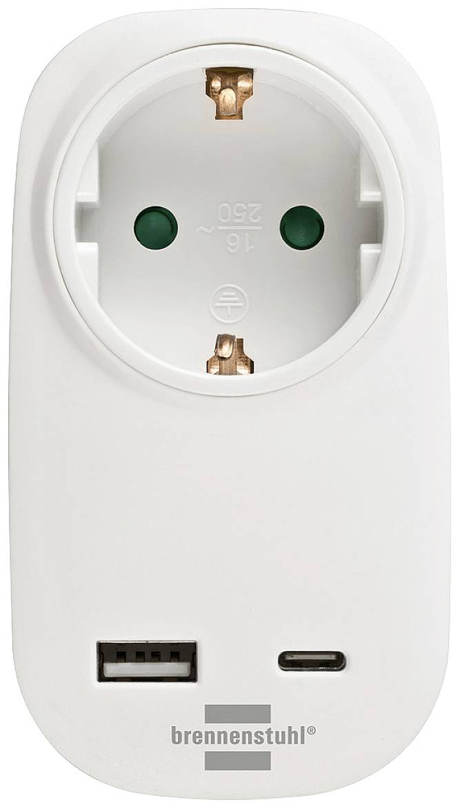 Brennenstuhl 1508210 Junction box incl. USB charging port, Child safety, Surge protection-1
