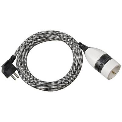 Black and white network cable with braided sheath and two connectors, suitable for electronic devices.