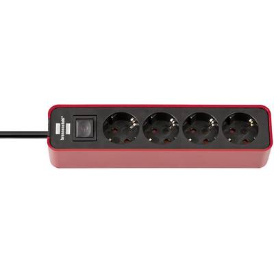 Brennenstuhl 1153240070 Power strip (+ switch) 4x Red, Black PG connector 1 pc(s)