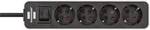 EColor power strip 4x White, Black