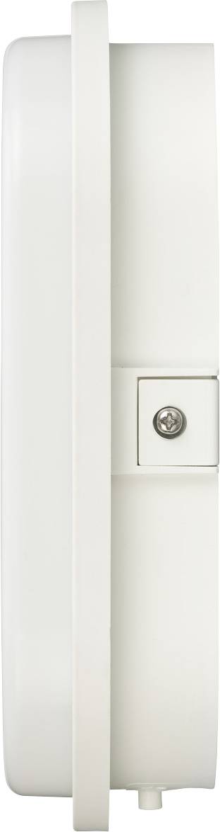 White, rectangular wall mount or housing, shown from the side, with a screw in the centre.