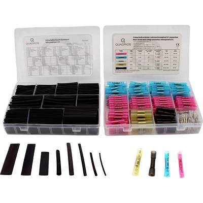 Part of the image: Two-part set with heat-shrink tubing and cable connectors. Colour-coded, with open lid for easy overview.