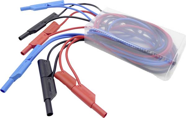 Schnepp 354 000059 Safety test lead et 4 mm jack 4 mm jack 1.00 m Black, Red, Blue 1 Set