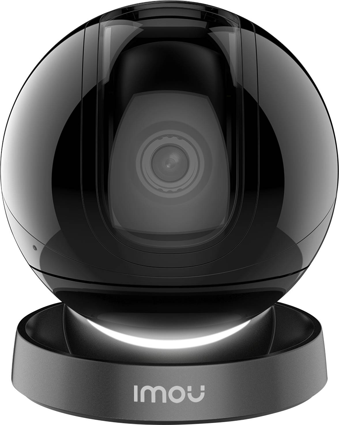 Black surveillance camera mounted on a bracket, with the Imou logo visible at the bottom and the lens centrally positioned.