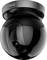 Black, round surveillance camera with rotatable head for wall or ceiling mounting; suitable for indoor and outdoor use.