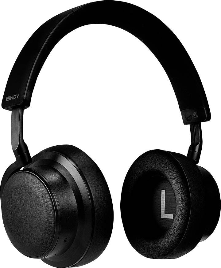 Black over-ear headphones with padded ear cups and adjustable headband, suitable for music enjoyment and phone calls.