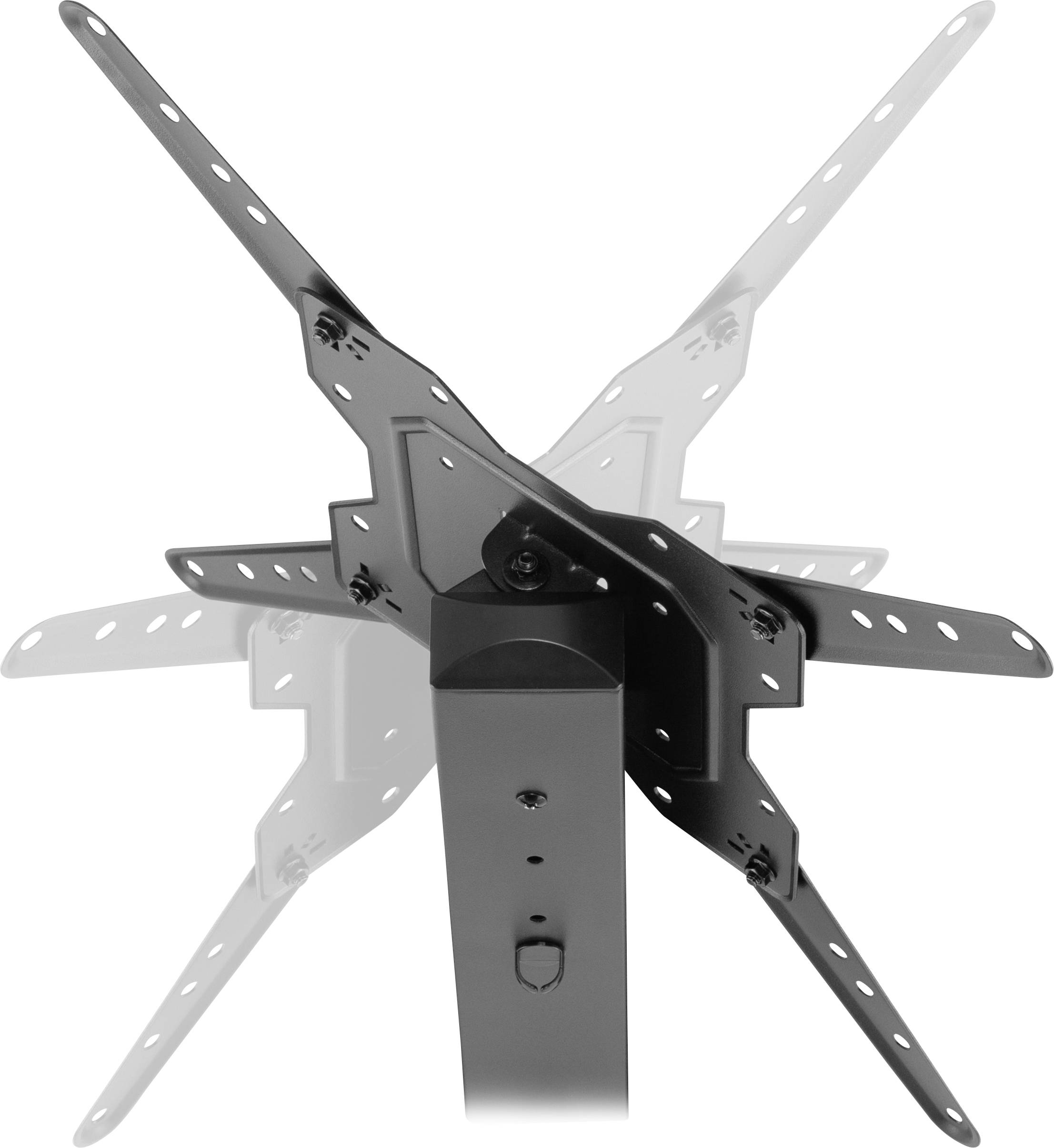 TV wall mount with adjustable arms that allow various positions for flexible viewing angles.