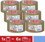 Tesapack Ultra strong in 6er Pack - PVC adhesive tapes for solid packing and secure bundling - Brown - 6 rolls each 66 m