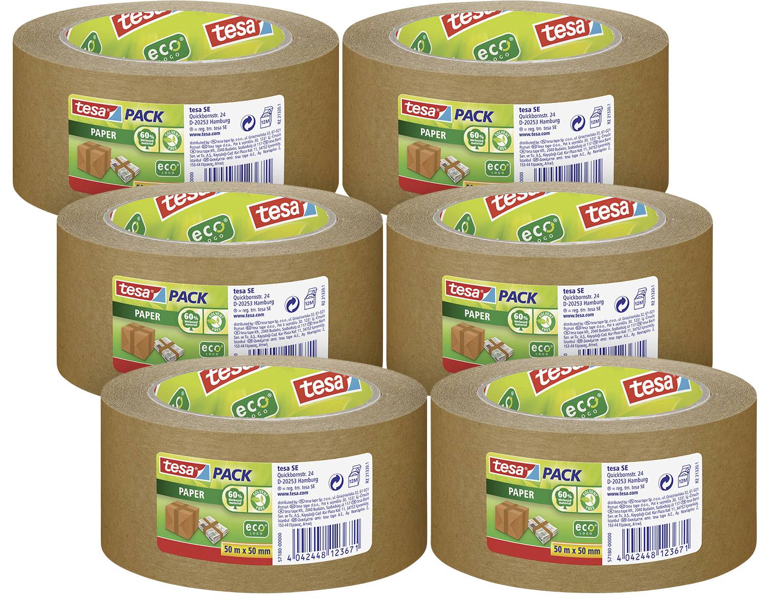 tesa 57180 Packaging tape (L x W) 50 m x 50 mm 6 pc(s)
