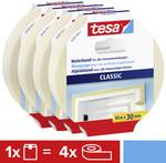 tesa Classic painter tape in 4er pack - masking tape for masking during painting - solvent-free, residue-free removable - 4 rolls each 50 m