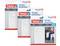Three packs of Tesa adhesive nails for wallpaper and plaster, suitable for 2 kg load, simple mounting instructions on the front.