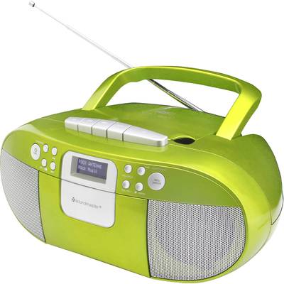 Image of soundmaster SCD7800GR Radio cassette player DAB+, FM AUX, CD, Tape, USB Alarm clock Green