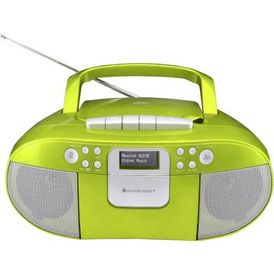 soundmaster SCD7800GR Radio cassette player DAB+, FM AUX, CD, Tape, USB Alarm clock Green-1