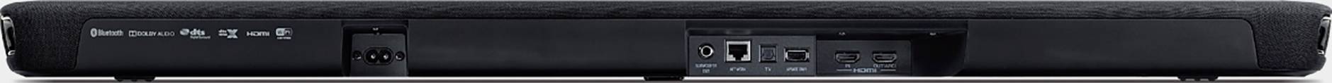 Black device with connections on the rear, including power socket, HDMI and USB. Brand name visible on the left side.