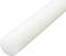 A white, cylindrical plastic rod lying on a neutral background.