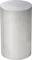 Cylindrical aluminium block, standing upright. Smooth, silver surface without visible markings or additional details.