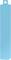 Blue plastic clothes hanger with a slim, rectangular, vertical design and hook at the top. Ideal for hanging clothing.