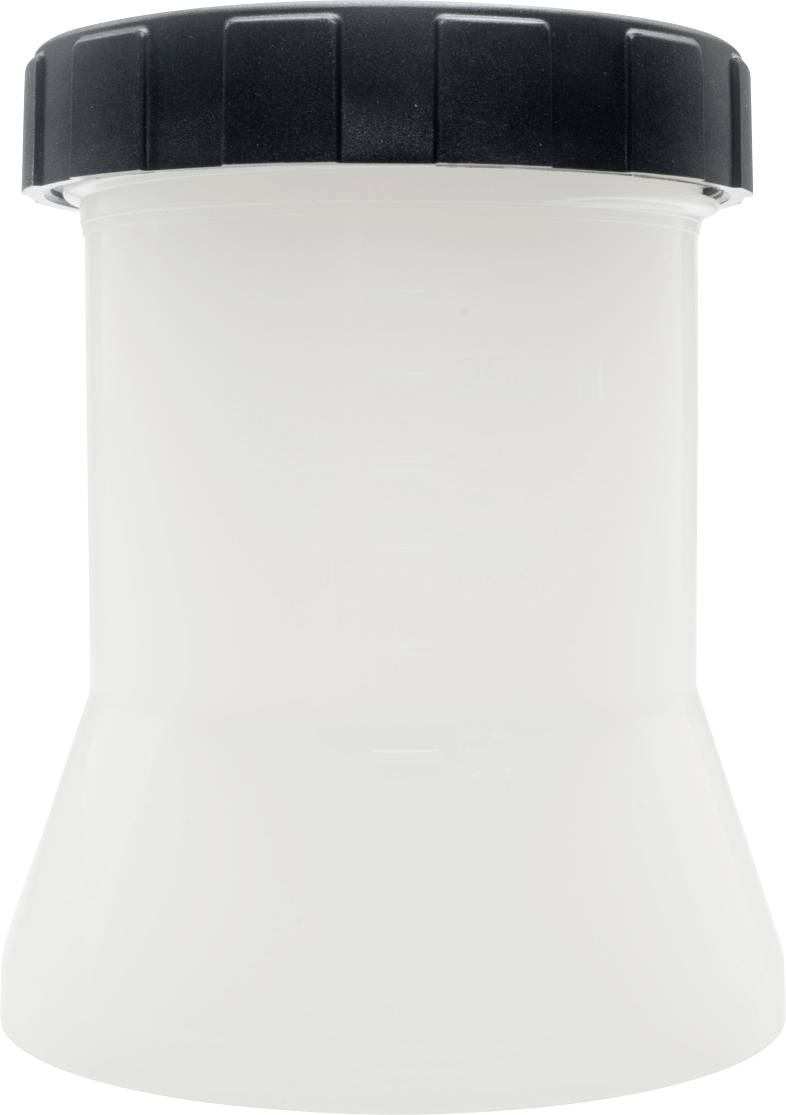 Plastic container with a black screw cap, likely suitable for laboratory samples or liquids.