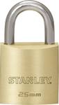 Stanley brass padlock 25 mm, standard bracket