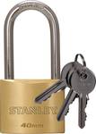 Stanley brass padlock 40 mm, high bracket