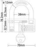 Stanley brass padlock barrel 70 mm